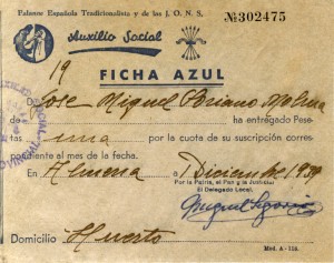 Ficha azul, Lijar, 1939 